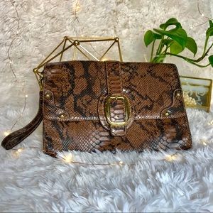 Faux Crocodile Wristlet.